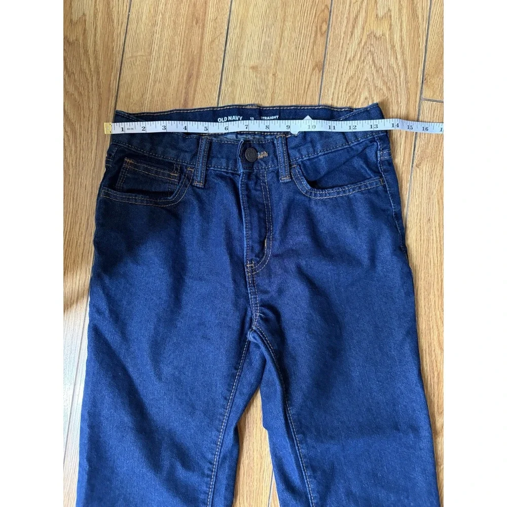 Lot of 2 Old Navy Boys Size 12 Straight Jeans BuiltInTough Adjustable Waist Blue